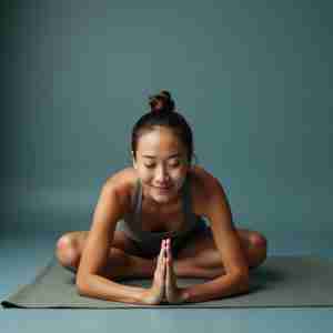 Silhouette of a woman practicing Yin Yoga