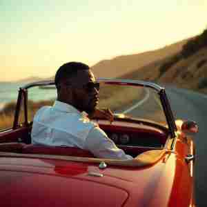 A man embarking on a solo drive for meditation