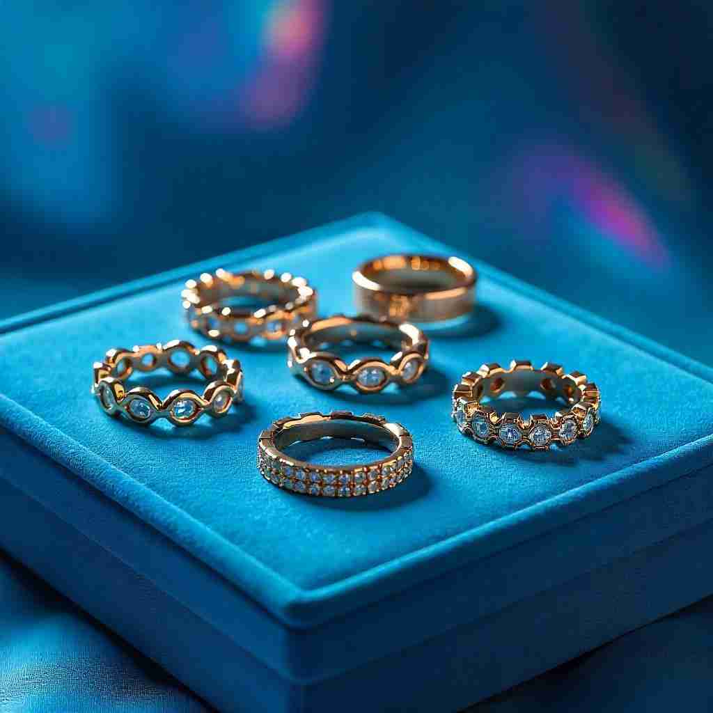 Collection of oura ring on elegant presentation