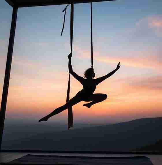 Aerial yoga pose