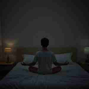Silhouette of a person meditating before going to sleep