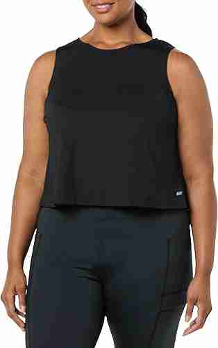 Amazon Essentials Women's Tech Stretch Cropped Loose-Fit Tank
