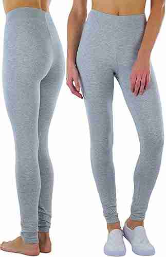 ToBeInStyle Women's Single Medium Weight Breathable Cotton-Spandex Leggings